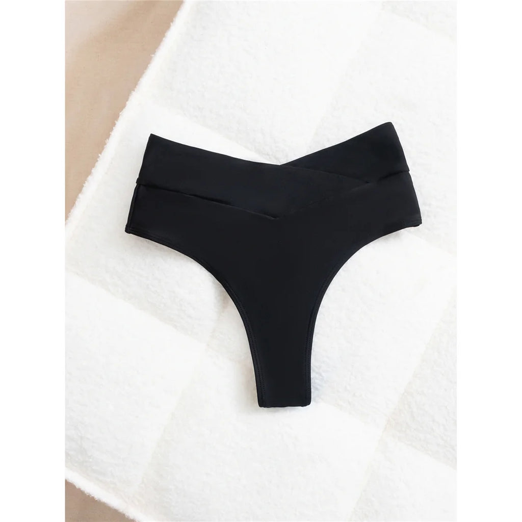 S - XL High Waist High Leg Cut Bikinihose Damen Bademode Weibliche Bademode Brasilianische Tanga Höschen Unterwäsche K7095