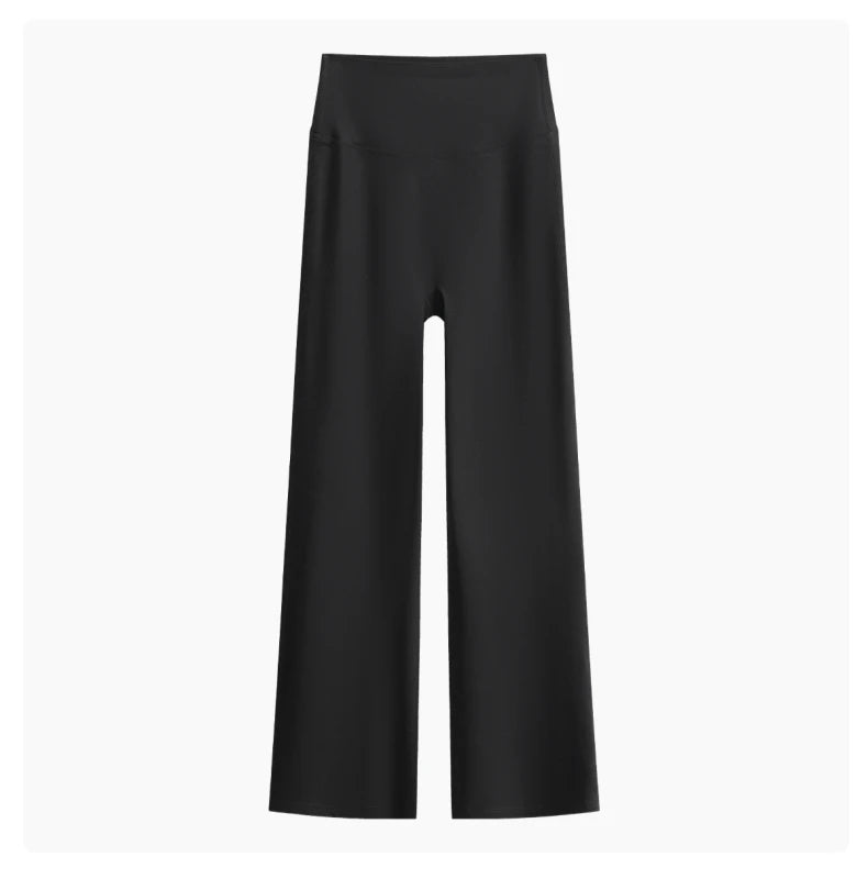 DRUR Damen High Waisted Capri 3/4 Yoga Leggings mit Bauchkontrolle Schlaghose für Fitnessstudio Laufen Tanz Sommer Neu