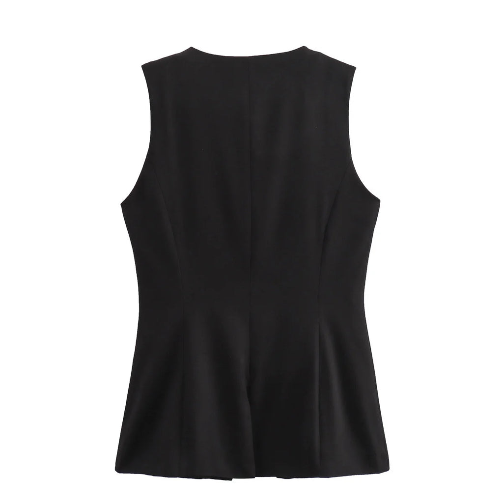 DAMEN 2025 Weiß Ärmellose Weste Damen Knopf Sommerwesten für Damen Jacke Rosa Weste Top Damen Streetwear Damen Maßgeschneiderte Weste