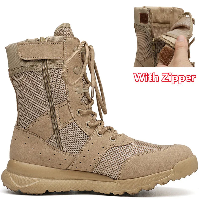 Side Zipper Outdoor  Boots Men Women Lightweight Summer Mesh Breathable Hiking Climbing Shoes 35-48 Size Hauptbild