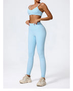Hearuisavy Sommer Superweiches 2-teiliges Damen-Sportshorts-Set atmungsaktives Fitness-Yoga-BH Freizeit-Push-Up-Workout-Crop-Top