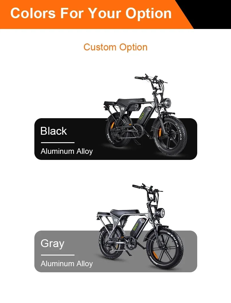 Hochwertiges Elektromotorrad, 750-W-Motor, 48-V-15-Ah-Akku, kann als Transportmittel und Offroad-E-Bike verwendet werden