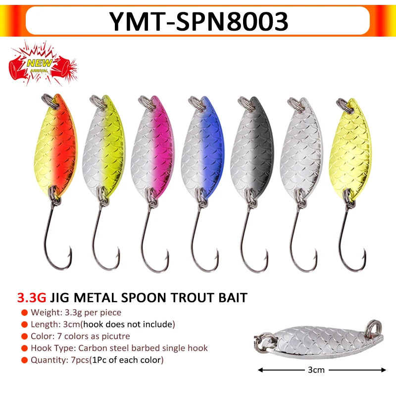 7/9/10 Stück Forellenköder 2,5g/2,6g/3g/3,2g/3,5g/5g Metalllöffel Angelköder Wobbler Casting Jigging Angelzubehör Pesca Döbel