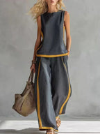 Damen Anzug mit Revers, langen Ärmeln, chic, einreihig, weites Bein, lange Hose, Sets 2026, lässiges, lockeres Outfit für den Alltag
