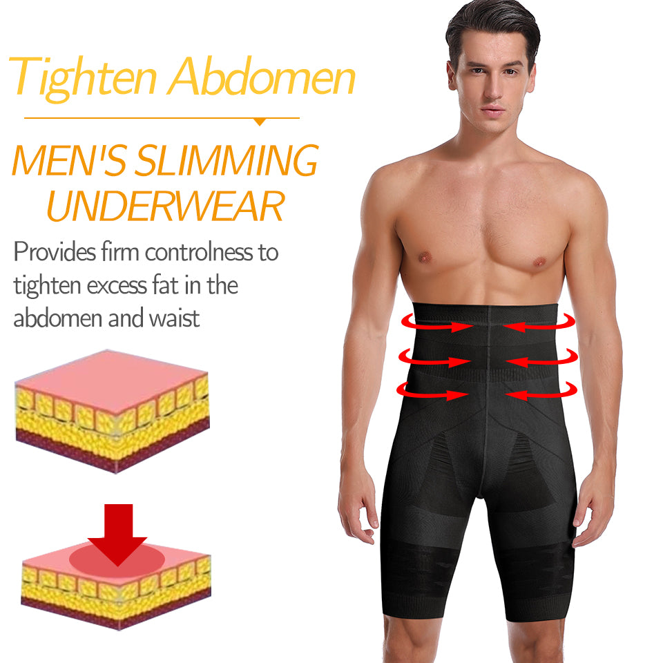 Herren Body Shaper Bauchkontroll-Shorts Shapewear Bauchmieder Boxer Slips Hohe Taille Schlankheitsunterwäsche Bein Kompressionshose