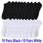 10/20/30 Paar Herren Socken Ankle Socks Weiß Schwarz Atmungsaktiv Bequem Schweißabsorbierend Boot Socken Unisex Freizeit Uni Kurze Socken