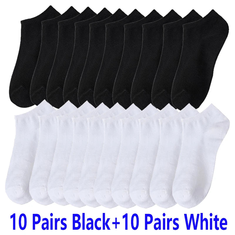 10/20/30 Paar Herren Socken Ankle Socks Weiß Schwarz Atmungsaktiv Bequem Schweißabsorbierend Boot Socken Unisex Freizeit Uni Kurze Socken