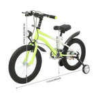 16 Zoll Kinderfahrrad Carbonstahl Mountainbike mit Stützrädern & LED-Licht für 5-8 Jahre, Höhenverstellbar, 60kg