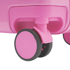18 Zoll Aufsitzkoffer, niedlicher Koffer mit interner Netztasche, Aufbewahrungsbox mit Lenkrollen für Kurztrips, Pink