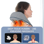 Foreverlily 26W Bürstenloser Motor Nacken- und Schultermassagegerät Kabelloses Nacken- und Rückenmassage-Schal Nackenmassager