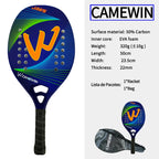 Camewin Beach-Tennisschläger 50% Carbon-Innenkern EVA-Schaum-Faser Mit Schutzhülle Hochwertiger Tennisschläger Neu 2024