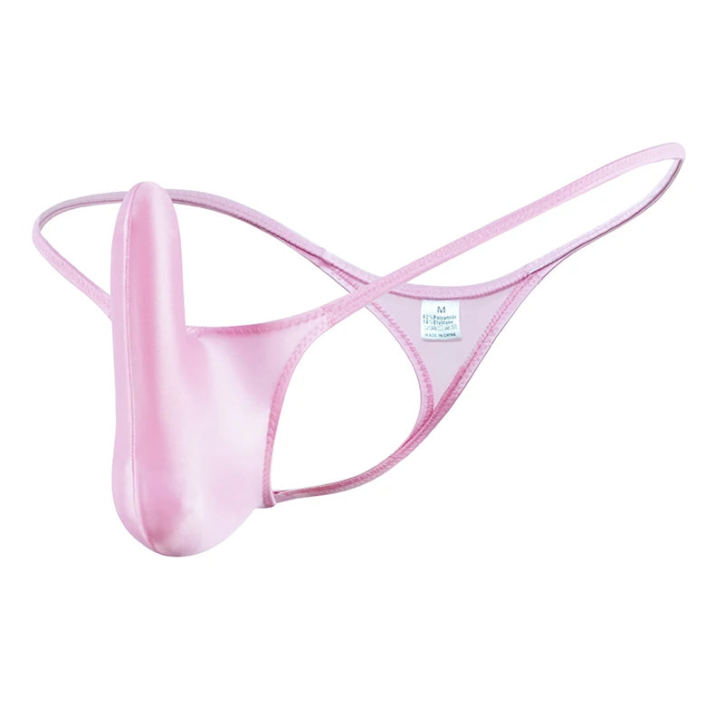 YAULAANG Sexy Herren Glanz Gay Unterwäsche Öliger G-String Tanga Glänzend niedrige Taille Hohe Elastizität Herren Dessous