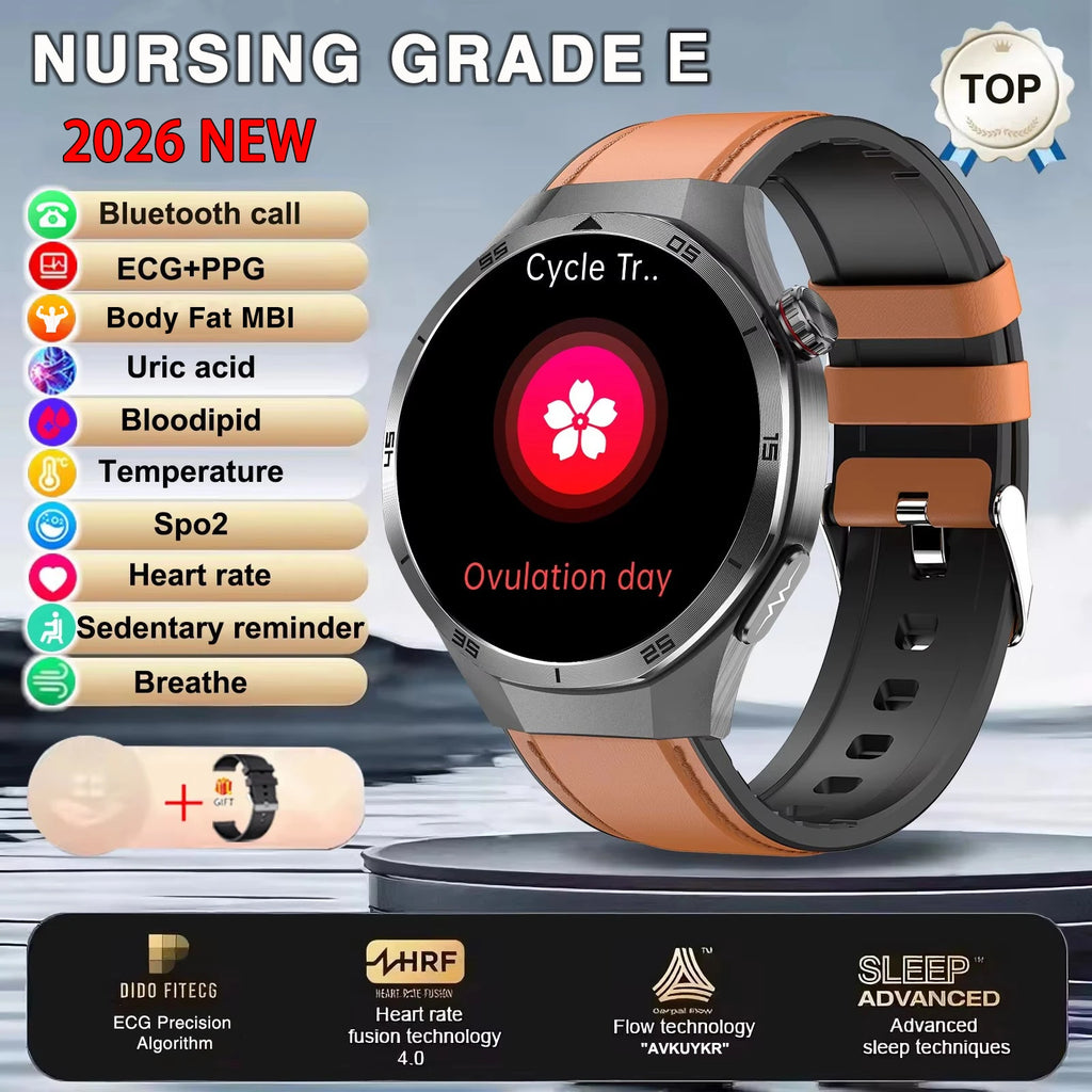 2026 Neue Smartwatch für Pflegeberufe mit EKG+PPG Gesundheitsanalyse Blutdruck Lipide Harnsäure Drahtlose HD-Anruf Smartwatch Herren Damen