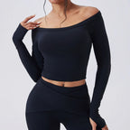Cloud Hide SEXY Girls Yoga Shirts Langarm Bluse Damen Übergröße Sport Gym Fitness Top Damen Laufshirt Workout Shirt