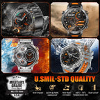 2026 Neue TANK Ultra 1400mAh Akku Militär Smartwatch 10ATM Wasserdicht Herzfrequenz Taktische LED Taschenlampe Herren Sportarmband