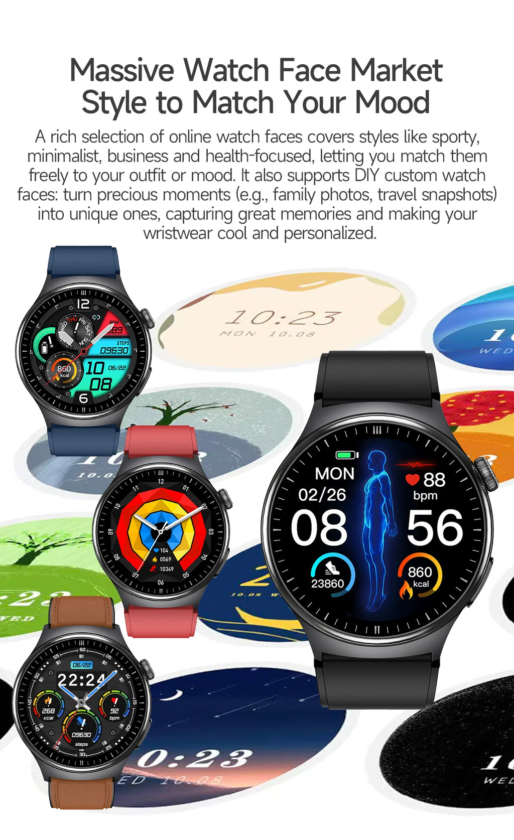 Neue genaue EKG-Smartwatch, Blutfettwerte, Fünf-Organe-Gesundheitscheck, Körpertemperatur, BT-Anruf, Sport-Smartwatches für Herren 2026