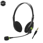3,5-mm-Kabelkopfhörer mit Geräuschunterdrückung, verstellbare Ohrhörer, Business-Headset mit Mikrofon für PC/Laptop/Computer