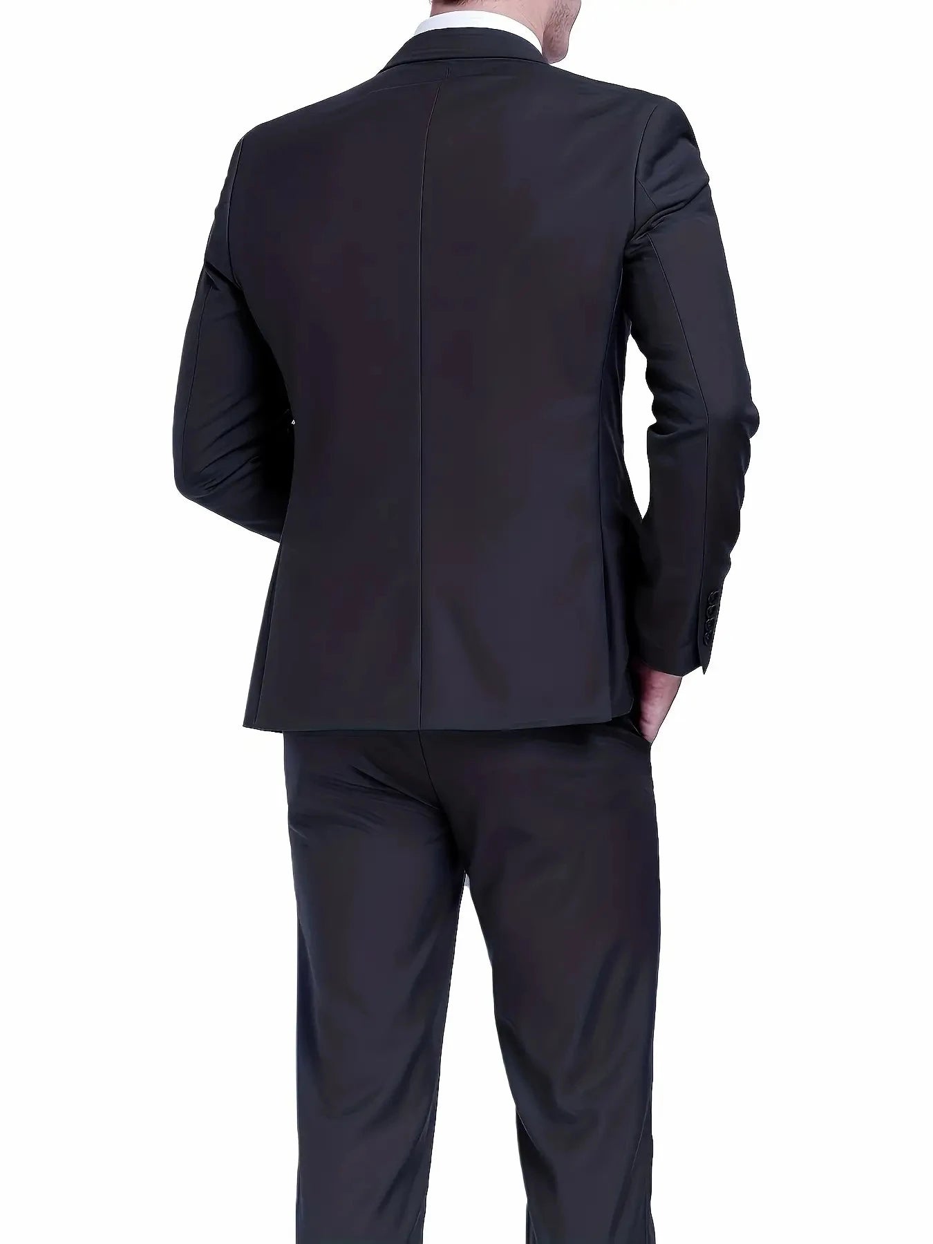 Herren Bordeauxroter 2-teiliger Anzug (nur Sakko + Hose, Weste nicht inbegriffen), Slim Fit Formeller Business-Hochzeits-Party-Anzugjacke & -Hose