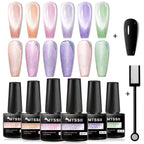 10/12PCS/SET Katze Magnetisches Gel Nagellack Set 9D Reflektierendes Glitzer Gel Halbpermanentes UV Gel Soak Off Funkelndes Nagelkunst Kits