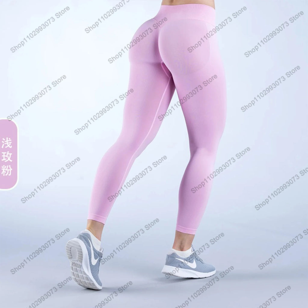 Damen High Waist Nahtlose Yoga Leggings Bauchkontrolle Po-Lifting Workout Hose Weiche Athletic Leggings für Fitnessstudio Fitness Laufen