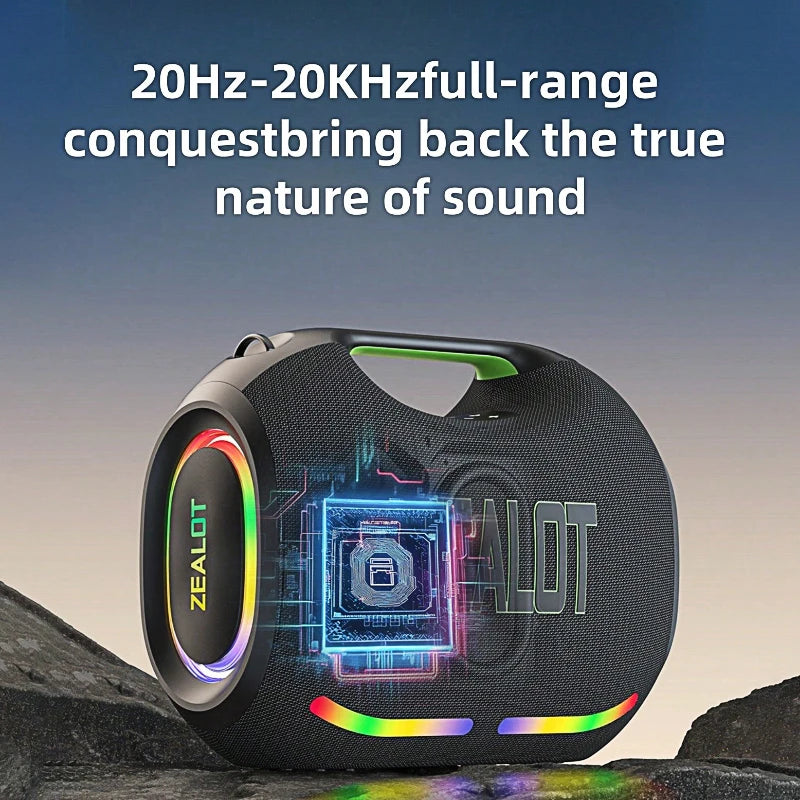 ZEALOT ZE21 250W kabelloser Lautsprecher, tragbar für Outdoor, 48000mAh lange Akkulaufzeit, mit RGB-Farblichtern, bis zu 18 Stunden Wiedergabezeit. Zweitbild
