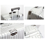Hochwertiger Vintage-Koffer aus Aluminium-Magnesium-Legierung, 20/24/26/29 Zoll leichter Reise-Trolley mit Ledergriff