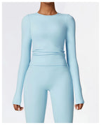 NCLAGEN Yoga-Shirts für Damen, Langarm, Winter, Fitness, Laufen, Gym-Kleidung, Workout, Dry Fit, atmungsaktiv, hochelastisches Sport-Oberteil