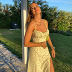 Damen elegantes geblümtes Bodycon Strandkleid Streetwear langes Kleid 2024 Sommerkleidung Großhandel für Unternehmen