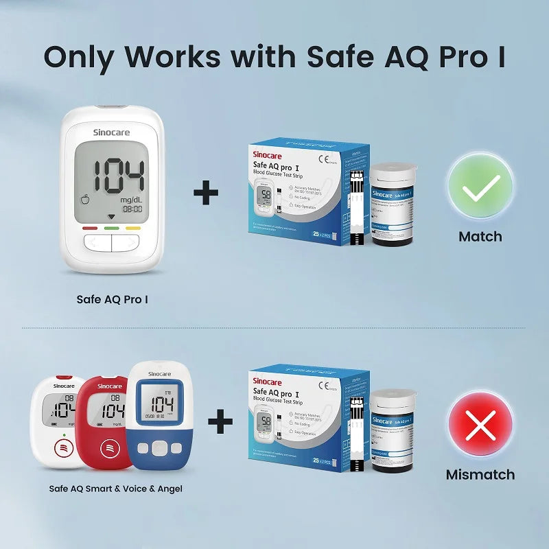 Sinocare Safe AQ pro Ⅰ Blutzuckermessgerät Glucometer Kit Diabetes Tester Medizinisches Blutzuckermessgerät oder nur Teststreifen Lanzetten