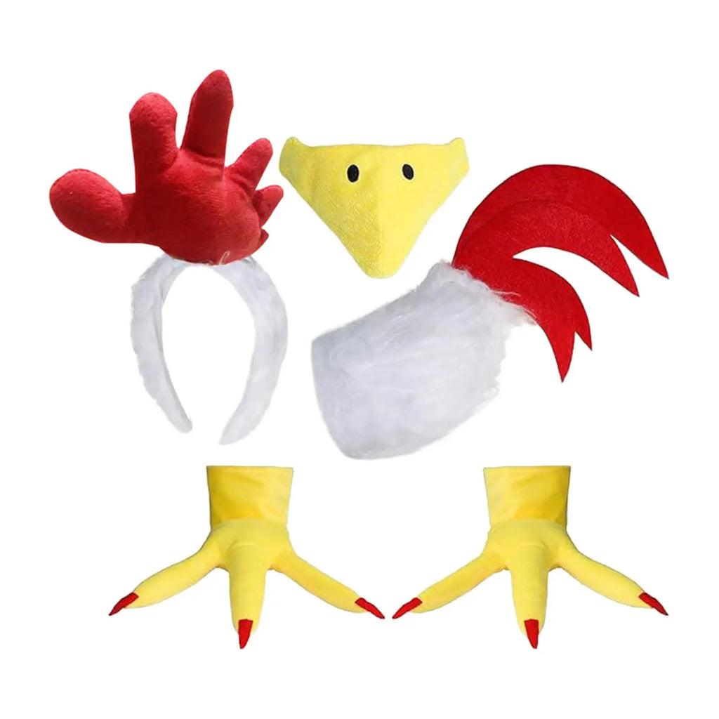 Hühnerkostüm-Set, auffälliges Neuheiten-Verkleidungs-Requisit für Fotobox, Cosplay für Thanksgiving-Partys, Events, Aufführungen, Rollenspiele