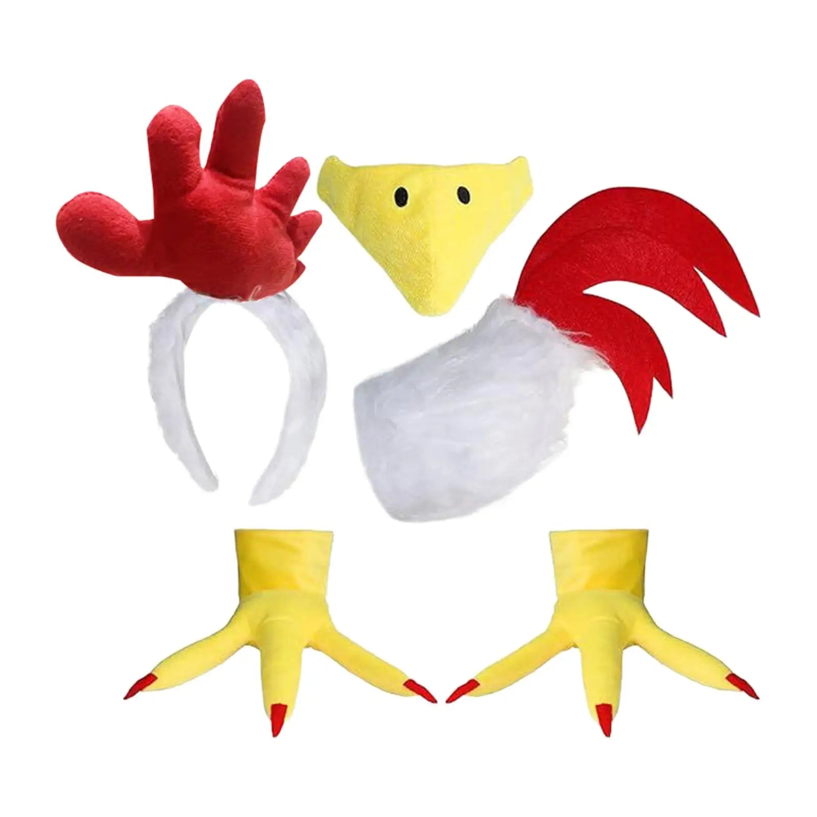 Hühnerkostüm-Set, auffälliges Neuheiten-Verkleidungs-Requisit für Fotobox, Cosplay für Thanksgiving-Partys, Events, Aufführungen, Rollenspiele