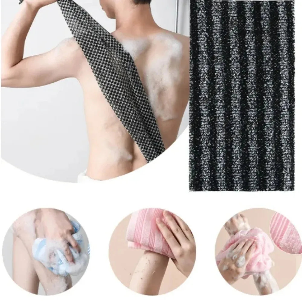Neues japanisches sanftes Badewaschmittel Nylon Badetuch Rücken Peeling Peeling Duschbürste Schwamm Körper Badezimmerzubehör