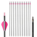 Toparchery Archery Pure Carbon Arrows, Brazier Feather, Spine 300/350/400 Outdoor Hunting Shooting Recurve Bow Arrow Accessories