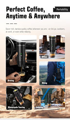 DENOKIN Tragbare Espresso-Kaffeemaschine mit Digitalanzeige, 3-in-1 Kapsel-Kaffeemaschine für Auto & Zuhause, Camping-Kaffeemaschine