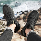 HIKEUP Rutschfeste Herren Wanderschuhe Atmungsaktive Outdoor Abriebfeste Spritzwassergeschützte Kletterschuhe Herren Sneaker Tourismus Bergschuhe