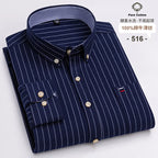 100 % Baumwolle Oxford Herrenhemden Langarm Kariert Weich Regular Fit Festliches Hemd Tasche Sozial Bluse Herrenkleidung S-7XL