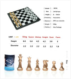 Magnetisches Internationales Schachfiguren-Set, klappbares Tischbrett, 3 verschiedene Größen, 36x31cm König 7.2cm