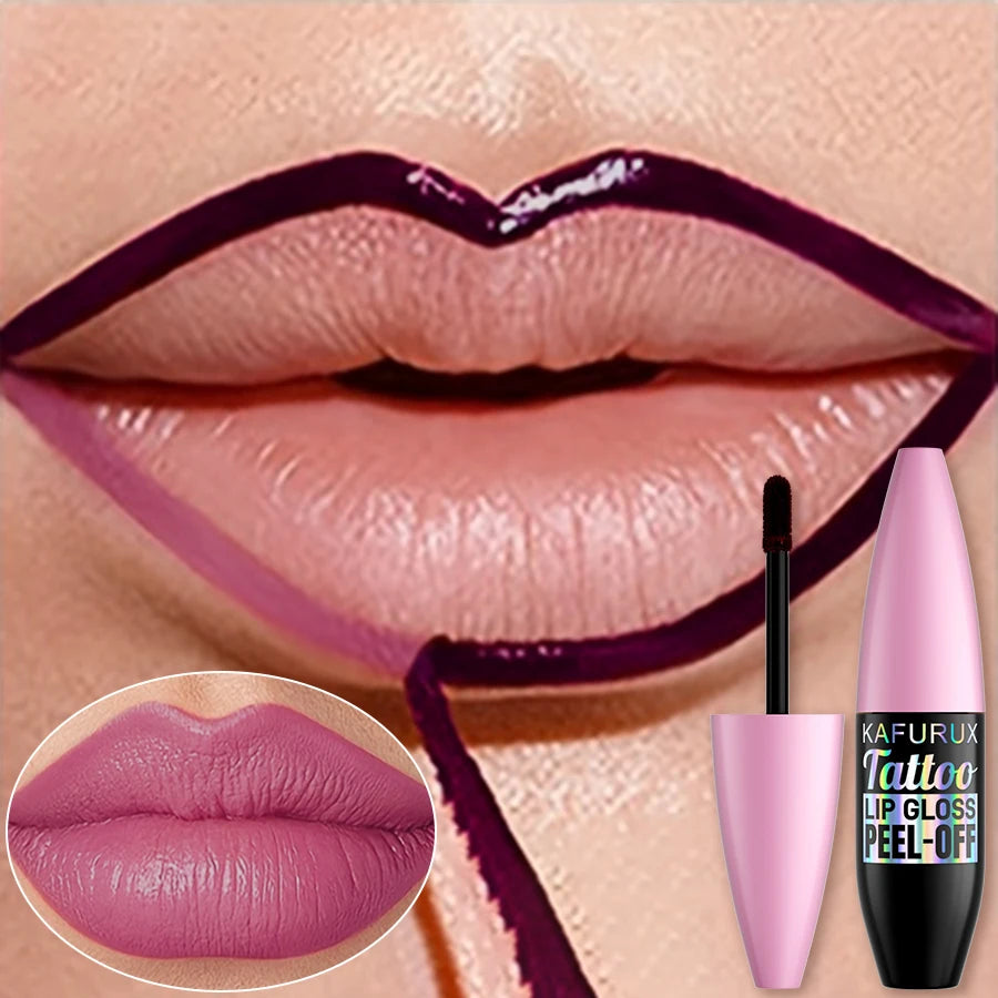 7 Farben Wasserdichtes Lip Tint zum Abziehen Lipliner Tattoo Lipgloss Lang Anhaltend Matt Rosa Rot Braun Kontur Make-up Lippenflecken Geschenk