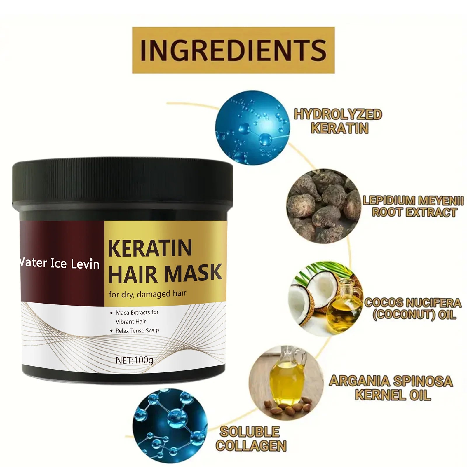 Magische Keratin-Haarmaske 5 Sekunden schnelle Reparatur geschädigtes krauses Haar weich glänzend glättend tief feuchtigkeitsspendende Haarpflege