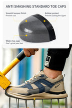 Sicherheitsschuhe Herren mit Stahlkappe Anti-Smash Arbeitsschuhe Sneaker Leicht Stichschutz Unzerstörbare Schuhe Dropshipping