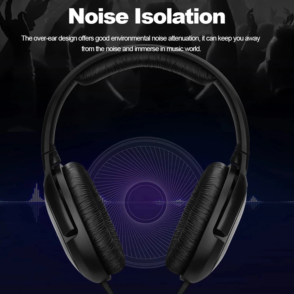 Sennheiser HD206 Over-Ear Kabelgebundene HiFi-Treiber Stereo-Bass Audiophile Kopfhörer Original Noise-Cancelling Monitoring Headset