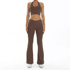 Scrunch-Sportanzug Damen Yoga-Set Gymnastik-Kleidung Sexy Sport-BHs und Schlaghosen-Sets Fitness-Outfits Damen Trainingskleidung
