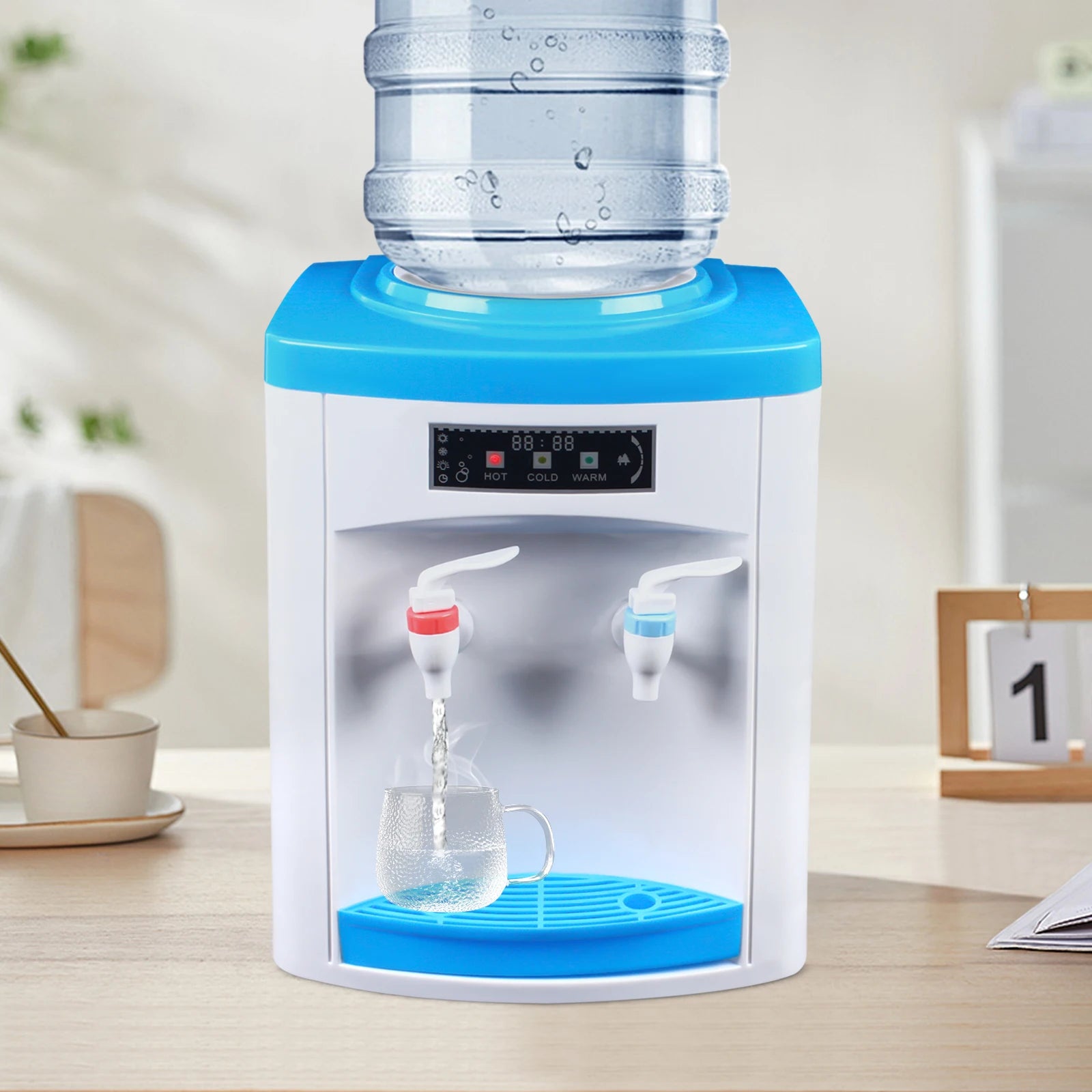 Kompakter Heiß- und Kaltwasserspender, energiesparender Tisch-Wasserspender aus Edelstahl, Mini-Trinkstation für Büro und Zuhause