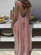 2026 Loose-Fit Spaghettiträgerkleid Damen Freizeit Hauskleid Sommerkleid Einfarbig Urlaub Kühl Hauskleid