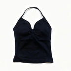 Gym Schöner offener Rücken BH Laufen Training Impact Neckholder Longline Trägertop Sport Yoga Weste Damen Fitness Tank Top