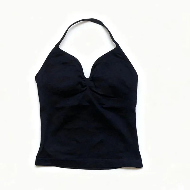 Gym Schöner offener Rücken BH Laufen Training Impact Neckholder Longline Trägertop Sport Yoga Weste Damen Fitness Tank Top