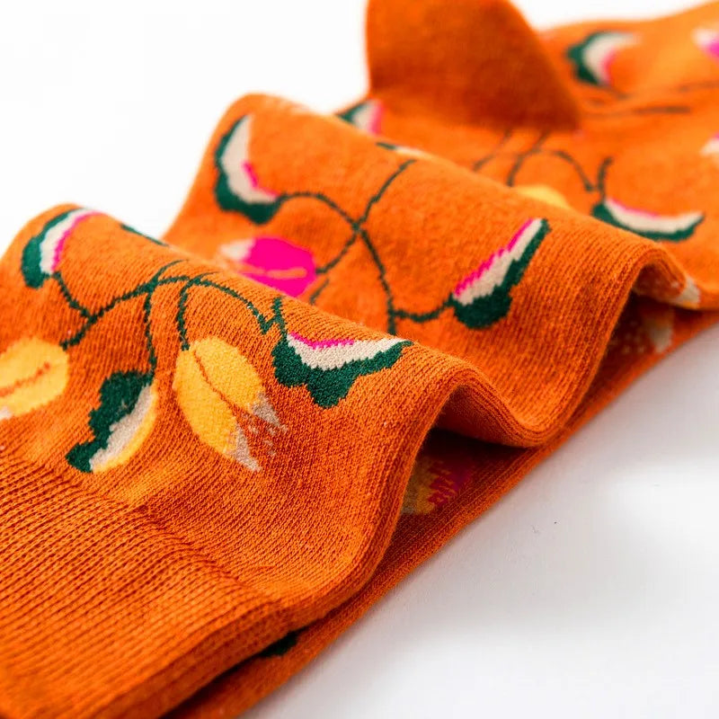 1 Paar Damensocken Cartoon Hund Krake Blume Pflanze Kawaii Lustige Freizeit Damen Baumwollsocken Strümpfe Streetwear Harajuku Crew Socken