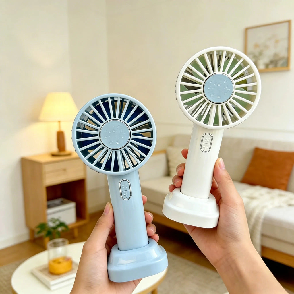 Mini-Kühlventilator, 3 Geschwindigkeiten, tragbar, sommerlich erfrischende Brise, Eisbeutel, 1800 mAh wiederaufladbare persönliche Klimaanlage
