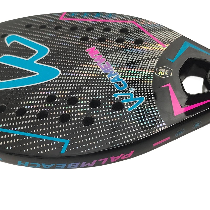 3K Camewin Strandtennisschläger, Vollcarbon, raue Oberfläche, Outdoor-Sport-Schläger für Herren, Damen, Erwachsene, Tennisschläger, Neu
