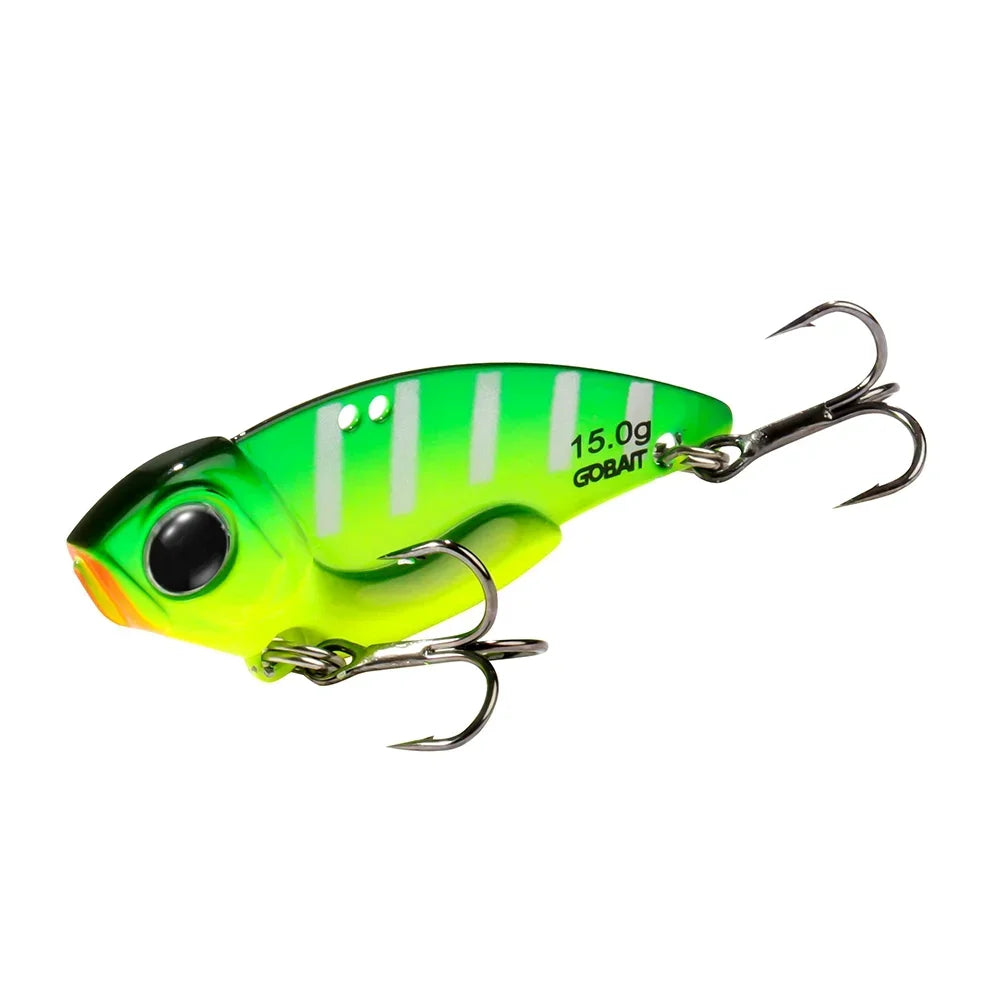 Metall Jig VIB Köder 7g 10g 15g Löffel Spinner Laserlackierung Angelgerät Drillinge Swimbait Pesca Bait Spinnerbait VIBRATION